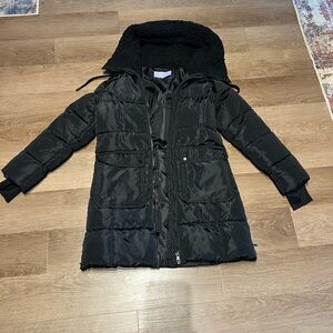 Black Hooded Puffer Coat Madden Girl